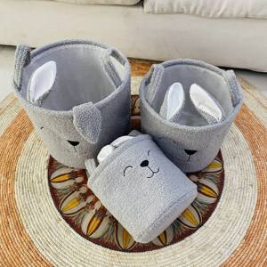 Giocoso cestino organizzatore con cornice a tema animale robusto e delicato sulla soluzione di conservazione degli articoli per bambini - Product Image 3