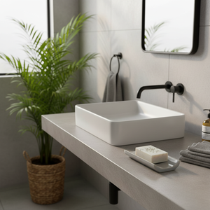 Portasapone in Ceramica Grigia a Forma di Palma - Product Image 3