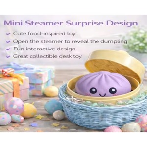 Dumpling <b>Squishy</b> Soft TPR Squeeze Toy Slow Rising Stress Relief Fidget Cute Bao Bun Desk Decoration Soft Handheld Relaxation Toy - Product Image 5