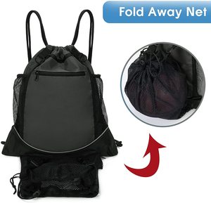 New Design Custom Logo Travel Storage Gym Sports <b>Drawstring</b> Backpack Basketball <b>Bags</b> for Football Swimming Training - Product Image 4