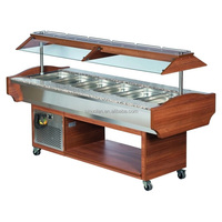 Table de Bar à salade en marbre, vitrine de comptoir réfrigérée pour Buffet