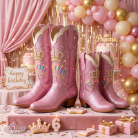 Bottes de cow-boy en cuir brodées avec fermeture éclair latérale, confortables, à jambe large, nouveau design, vente en gros, bottes de cowgirl pour femme
