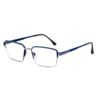 Lunettes de soleil photochromiques pour hommes, demi-montures, verres à changement de couleur, anti-lumière bleue, monture noire pour écran d'ordinateur