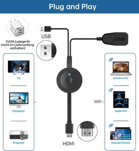 ไร้สายสำหรับดองเกิลทีวี 4K AT-Mizhi สมาร์ทมีเดียเพลเยอร์สตรีมมิ่งการฉายภาพหน้าจอ <span class=keywords><strong>Miracast</strong></span>/<span class=keywords><strong>iOS</strong></span>/Mac OS/Airplay/Android/Windows/DLNA - Product Image 3
