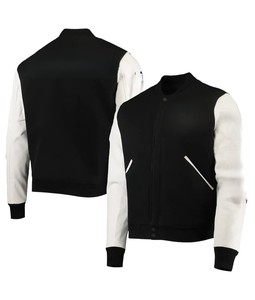 Chaqueta Universitaria de Invierno de Lana y Cuero con Cuello Alto, Estilo Varsity, Personalizada para Universidad, Tallas Grandes, Ropa Urbana, Servicio OEM, Venta al Por Mayor - Product Image 1