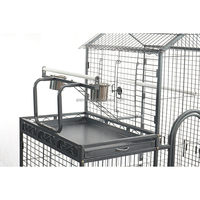 Cage à oiseaux extra large et robuste en fer forgé noir et argent, écologique, volière suspendue, capacité 25 lb, pour intérieur/extérieur