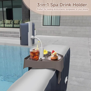 Clip-on <b>Pool</b> Cup Holder Phone Holder Plastic Environmental Friendly Beverage Drink Tray Summer <b>Accessory</b> Home Relaxation - Product Image 2
