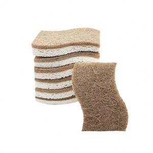 Éponge à vaisselle naturelle écologique biodégradable en cellulose, sisal et bois, réutilisable, pour le nettoyage de la cuisine - Product Image 3