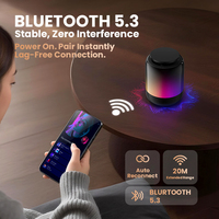 Radio Portátil con Altavoz Magnético RGB, Base Retráctil, 360 °   Soporte para Teléfono con Luz Nocturna y Correa de Emparejamiento TWS con Sonido Estéreo