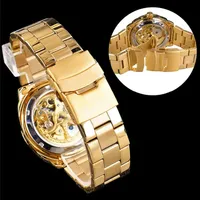 Montre automatique Winner Forsining 207 pour homme, style mécanique steampunk, montre de luxe en acier inoxydable, squelette automatique