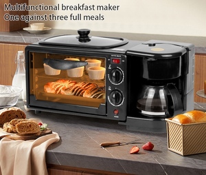 Machine à petit-déjeuner 3 en 1, cafetière, grille-pain, poêle à frire, four multifonction pour la maison - Product Image 4