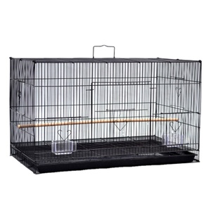 Livraison Gratuite - Cage à Oiseaux Pliable en Acier Inoxydable pour Éleveuse de Perruches et Ara, Grande Taille 76x45x46cm, 1 Pièce, Design Moderne Noir Personnalisé - Product Image 2