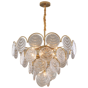 Suspension à Disques en Verre Art Déco Vintage - Product Image 1