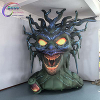 Tête de Méduse gonflable géante, modèle de monstre effrayant avec lumières LED pour fête d'Halloween, décoration de maison hantée