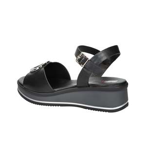 Sandalo con Zeppa Space Moda da Donna Nero 12294 Stile Platform - Product Image 3