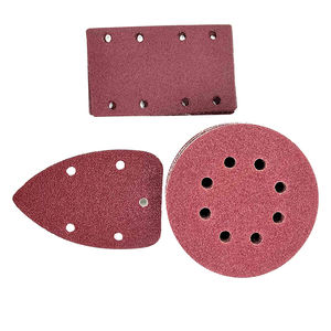 Discos de Lixa Vermelhos de 9,5cm*18,5cm com Gancho e Laço, Lixa Especial em Formato de Disco de Óxido de Alumínio 60 # --3000 # - Product Image 6