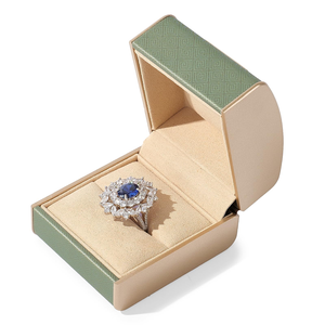 High End Curved Brushed <b>Leather</b> <b>Jewelry</b> <b>Box</b> Square Luxury Packaging for Necklace Gold Label Pendant Ring Bracelet-Wholesale - Product Image 4