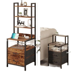 Multifunctional <b>tall</b> bedside <b>table</b> with rechargeable storage and 5 drawers; minimalist modern bedroom bookshelf; cross-border - Product Image 5