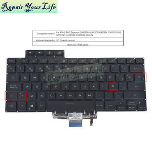 Clavier d'ordinateur portable rétroéclairé RVB espagnol SP pour <span class=keywords><strong>ASUS</strong></span> ROG <span class=keywords><strong>Zephyrus</strong></span> GU603ZW GU603ZX <span class=keywords><strong>G15</strong></span> GA503QC GA503QM 0KNR0-261NSP00 Clavier neuf - Product Image 2