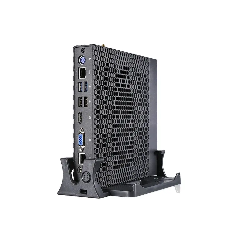 OEM ODM mini pc x86 fanless com slot para cartão sim wifi ddr4 Em-tel Core i3 i5 i7 Window10 Linux mini pc industrial