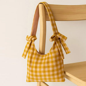 Bolsas Hobo a rayas personalizadas, <span class=keywords><strong>bolso</strong></span> de compras de lona de algodón, <span class=keywords><strong>bolso</strong></span> de regalo, <span class=keywords><strong>bolso</strong></span> de mano con lazo holgado con logotipo o parche bordado - Product Image 6