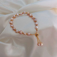 Bracelet tendance et sexy pour femme, avec perles baroques naturelles d'eau douce, plaqué or 24 carats, idéal pour un anniversaire ou une fiançailles