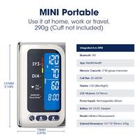 Tensiomètre rechargeable TRANSTEK avec application, écran rétroéclairé, brassard numérique en nylon pour la fréquence cardiaque et la tension artérielle