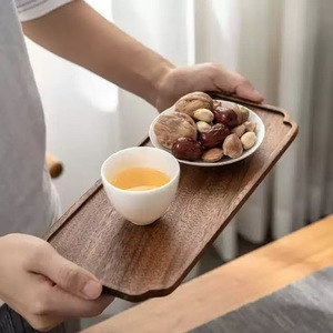 Solid Walnut Wood Tray Rectangle Decorative Home Tableware Dry Brewing Japanese <b>Teacup</b> Serving Dish - Product Image 3