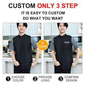 Wholesale Customized Logo Restaurant Bar Uniform Bartender Work Shirt Work Clothes Waiter Uniform Waiter Shirts - Product Image 4