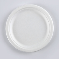 Pâte jetable portable compostable Durable canne à sucre bagasse pulpe moulée plaque ronde à vendre