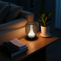 Lampe de table LED sans fil rechargeable 1800 mAh en fer forgé avec variateur tactile, réglable en hauteur, portable, moderne, pour restaurant