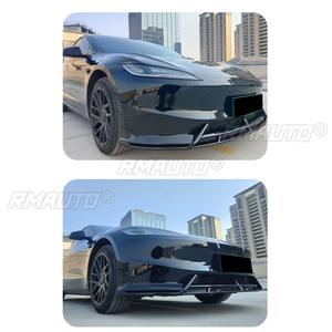 Diffuseur de pare-chocs avant noir brillant pour Tesla Model 3 2023+ - Pièce de modification et protection de pare-chocs - Product Image 4