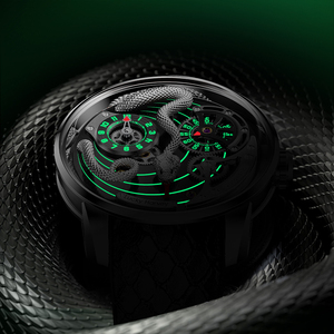 Orologio Meccanico da Uomo LUCKY HARVEY Serie <span class=keywords><strong>Master</strong></span> Craft, Verde con Serpente in Movimento, Automatico, Impermeabile, Luminoso Notturno - Product Image 3