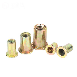 Tuercas remachables JINGUTE M10x1.0 con brida, zincadas, para la industria de la construcción - Product Image 1
