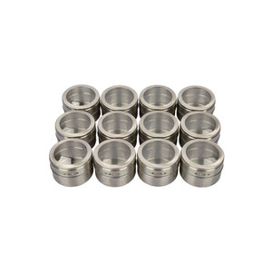 Hot Selling Custom Canister Can Pot Metal Magnet Set Box Stainless Steel Magnetic Tin Containers Spice Jar