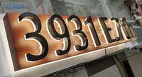 Signe HS usine publicité éclairage lumière extérieure LED lettre magasin signe 3d lumineux grain de bois peinture signe électronique