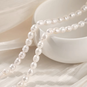 JD GEMS <span class=keywords><strong>Perles</strong></span> de Riz <span class=keywords><strong>Naturelles</strong></span> Blanches d'Eau Douce de Haute Qualité, Forme Filetée, 4-8mm, pour <span class=keywords><strong>Grossiste</strong></span> et Détaillant - Product Image 5