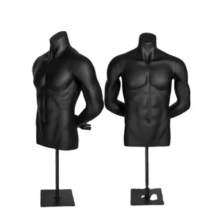 2021 New Fashion Wholesales Price Fiberglass Window Display Half Body Male Upper Torso Mannequins