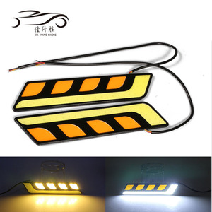 Kiểu Dáng Xe COB Ban Ngày Chạy Ánh Sáng Màu Kép Trắng + Màu Vàng Tự Động DRL Không Thấm Nước 12V Lái Xe Đèn - Product Image 2