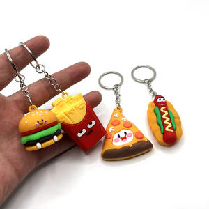 2025ใหม่พวงกุญแจแฟชั่น PVC สุดสร้างสรรค์จำลองเฟรนช์ฟรายส์พิซซ่าฮอทด็อกตกแต่งสำหรับงานอีเวนท์ของขวัญเล็กๆสังกะสีอัลลอย - Product Image 4
