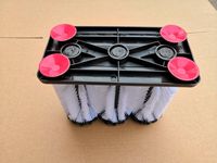 Brosse de nettoyage multi-usages à 3 têtes à poils doux pour verres et tasses, en matériau PP écologique, avec conception à rouleau pour le lavage de bouteilles et de vaisselle