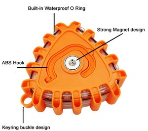 Orange Lumière Stroboscopique <span class=keywords><strong>de</strong></span> <span class=keywords><strong>Véhicule</strong></span> Triangle D'avertissement <span class=keywords><strong>de</strong></span> Trafic <span class=keywords><strong>De</strong></span> Sécurité Routière Lampe - Product Image 1