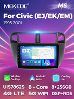 Autoradio Android 2 Din MEKEDE MS pour Honda Civic (EJ/EK/EM) 1995-2001 AM FM ADAS DVR Commande vocale Car-play+auto Android Autoradi