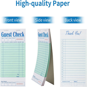 สมุด<span class=keywords><strong>เช็ค</strong></span>คู่สำหรับพนักงานเสิร์ฟ, สมุดบันทึกสำหรับพนักงานรับออเดอร์อาหารในร้านอาหาร - Product Image 3