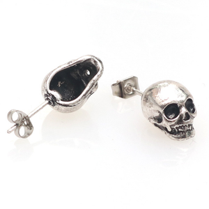 Fantasma negro pendientes de cráneo cabeza pendientes retro hombres y mujeres pendientes - Product Image 5