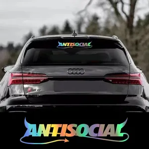 Pegatina antisocial para parabrisas de coche, calcomanía para ventana trasera de carrocería para VW, Tesla, <span class=keywords><strong>Honda</strong></span>, Toyota, BMW, Audi, Seat, Subaru, accesorios para coche - Product Image 1