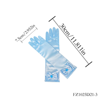 PESENAR Gants longs de princesse enchantée en satin bleu clair avec nœud et cristal-parfaits pour les soirées à thème royales