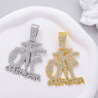 2025 glacé OTF pleine perceuse clavicule pendentif collier cubain lien chaîne rappeur bijoux accessoires pour hommes femmes diamant