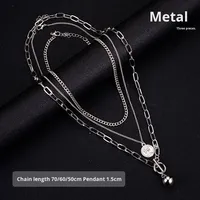 Collier en acier titane unisexe, tendance sportive, cool, pendentif lettre, version chaîne en bambou, personnalité, style Ins, long bijou