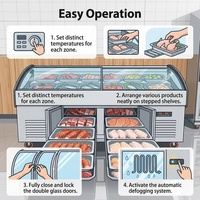Vitrine Réfrigérée Premium à Double Température et Zones Multiples avec Éclairage LED pour Boulangerie et Pâtisserie